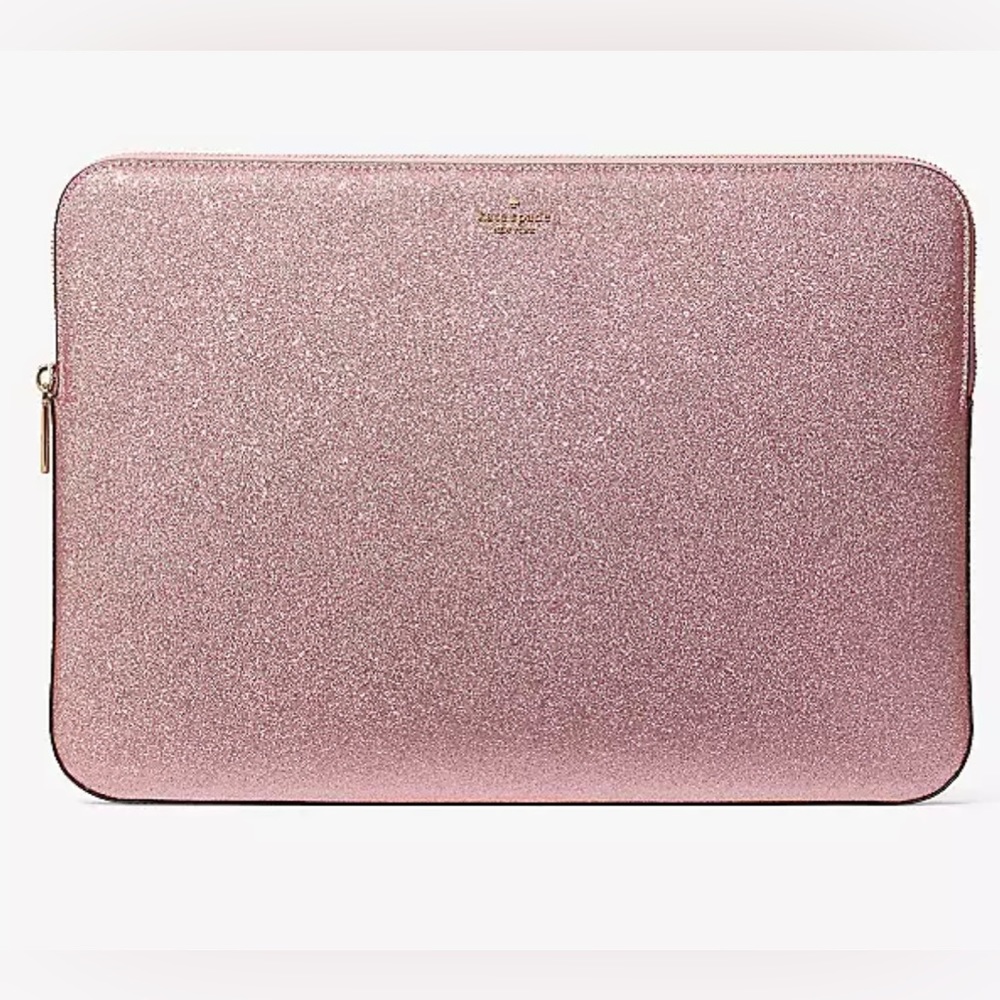 COPY - Kate Spade glimmer laptop sleeve. Color mitten pink, glitter fabric. Bea…